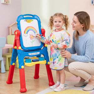 Creative art station with magnetic board chalkboard and whiteboard2