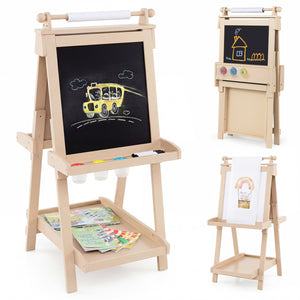 Creative learning board with magnetic whiteboard and chalkboard2