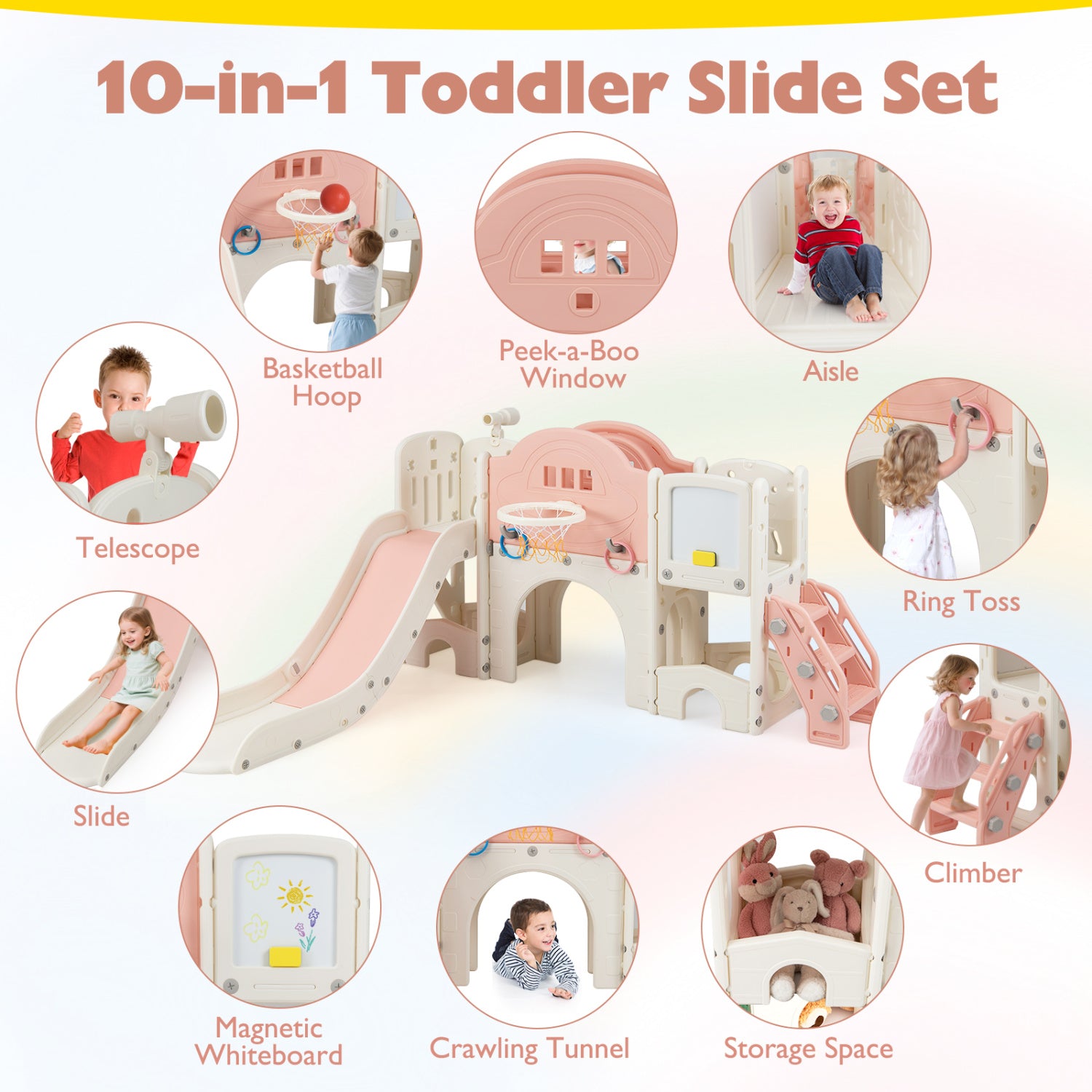 Indoor playground for daycare with slide and climbing activities