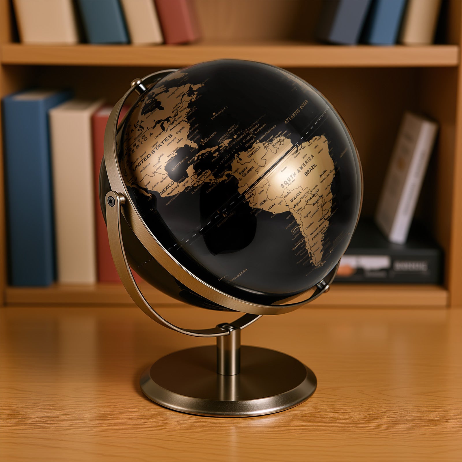 Educational desktop world globe with high-definition geographic details
