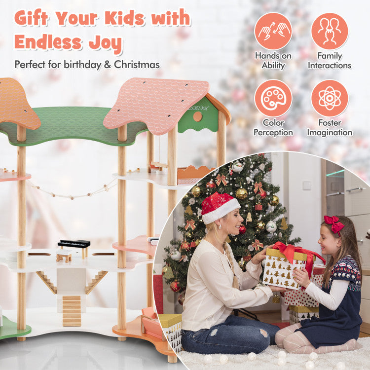 Dollhouse set featuring detailed furniture accessories