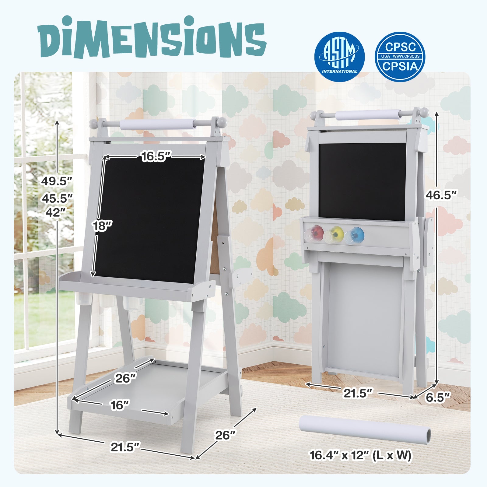 Double-sided drawing board for two children to create together2