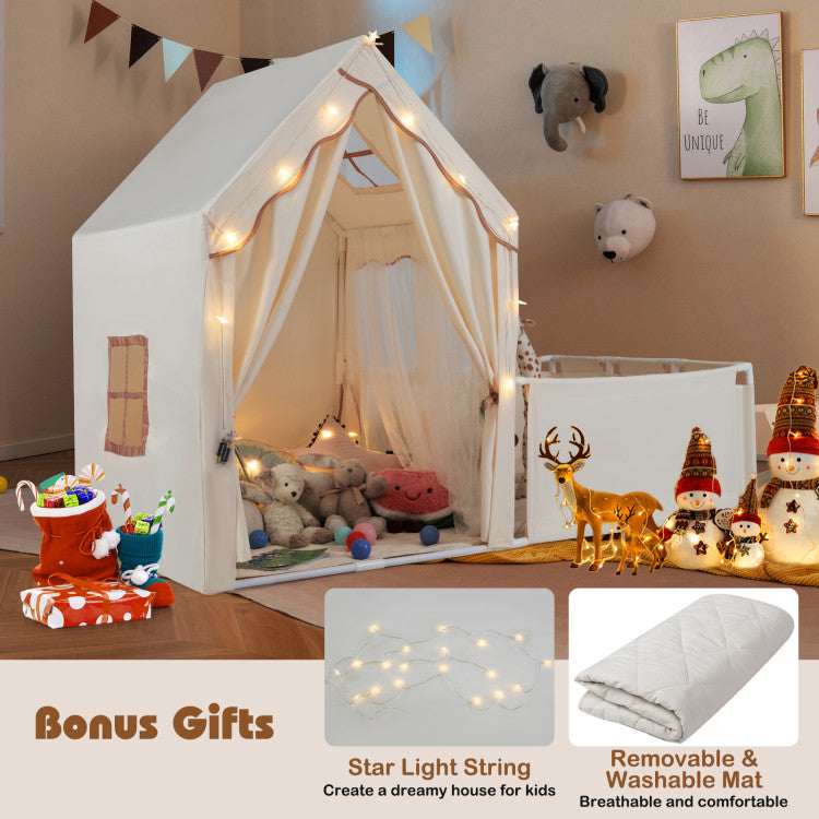 Easy assembly kids tent playset with storage bag