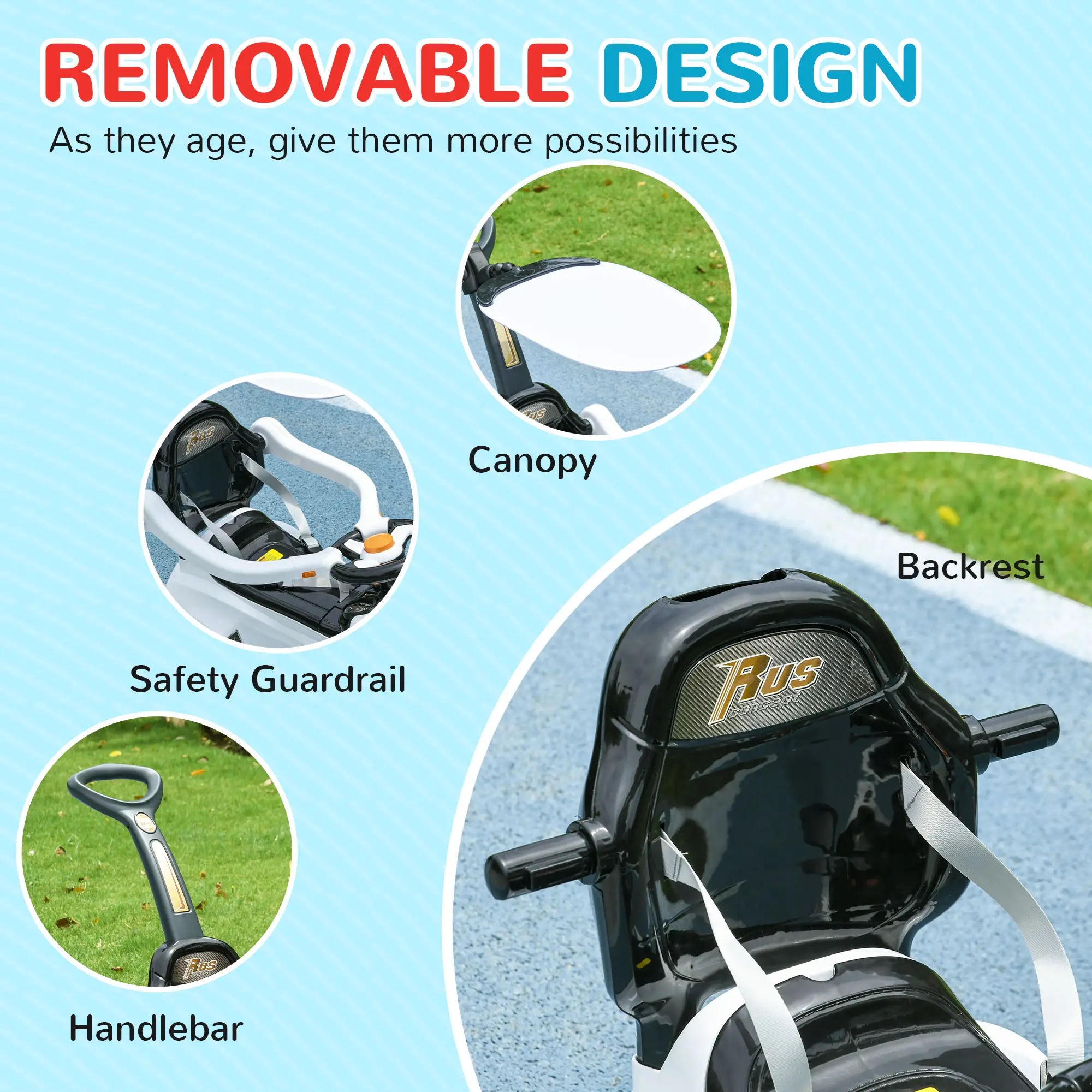 Simple assembly design with detachable accessories for easy setup