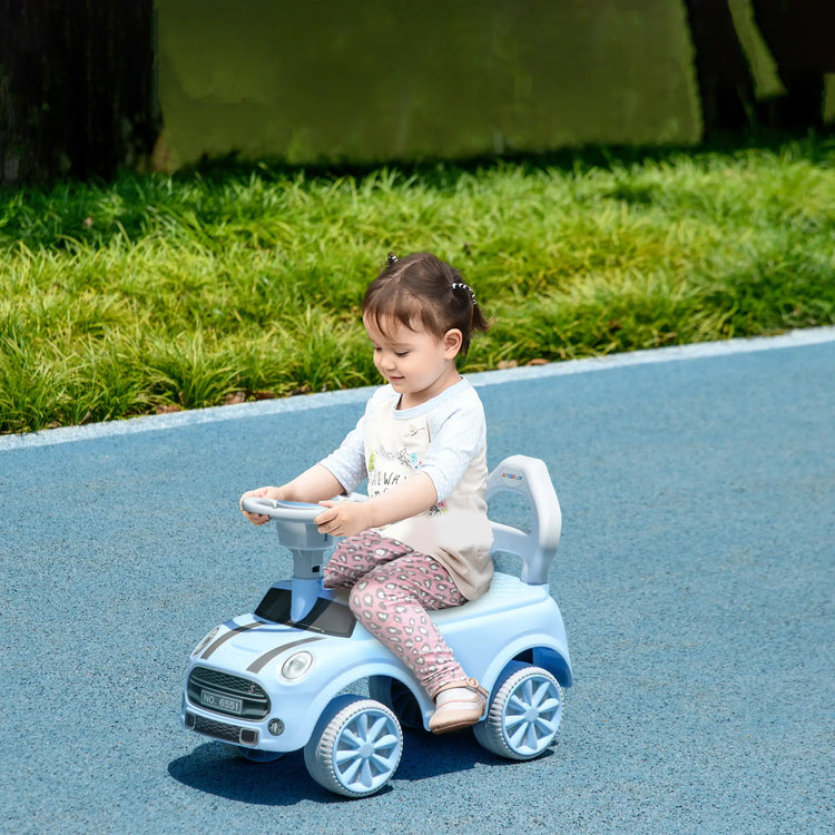 Easy assembly view of toddler ride-on car components