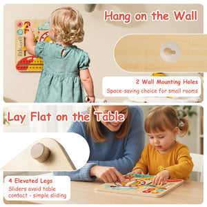 Educational wooden clock board for early childhood learning