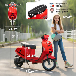 Kids motorcycle with realistic LED lights
