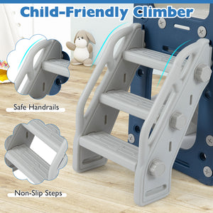 Extended toddler slide with waiting and buffer zones