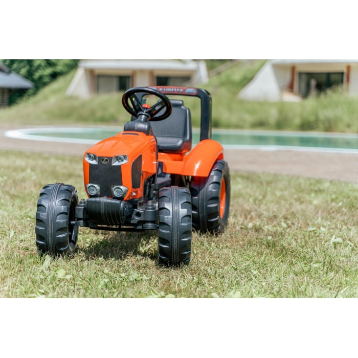 Falk Kubota M135GX Children's Pedal Ride-on Tractor - Perfect Addition to Your Child's Collection of Ride-On Toys, Orange