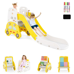 Side view of foldable toddler slide with climbing steps