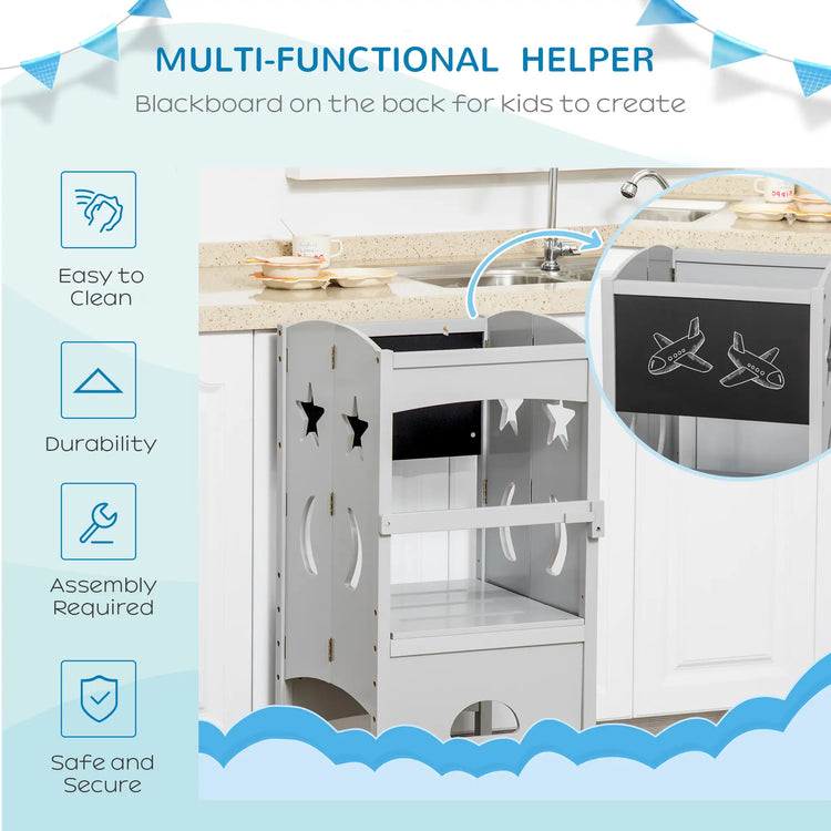 Foldable toddler kitchen helper