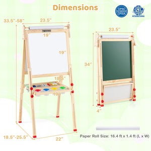 Foldable wooden art easel for easy storage