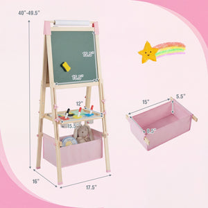 Wooden kids easel for home classroom and playroom use