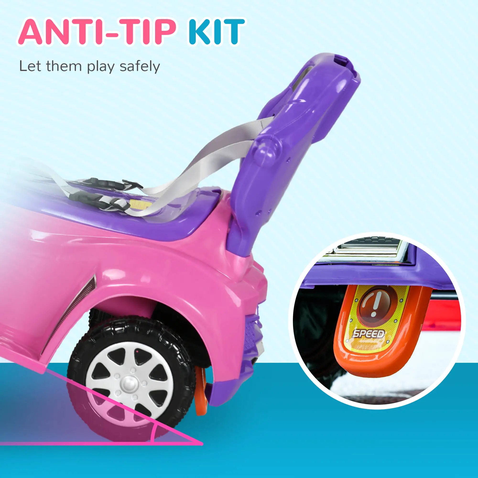 Foot-to-floor sliding car for active toddler movement