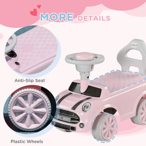 Dimensions guide of the foot-to-floor toddler ride-on car