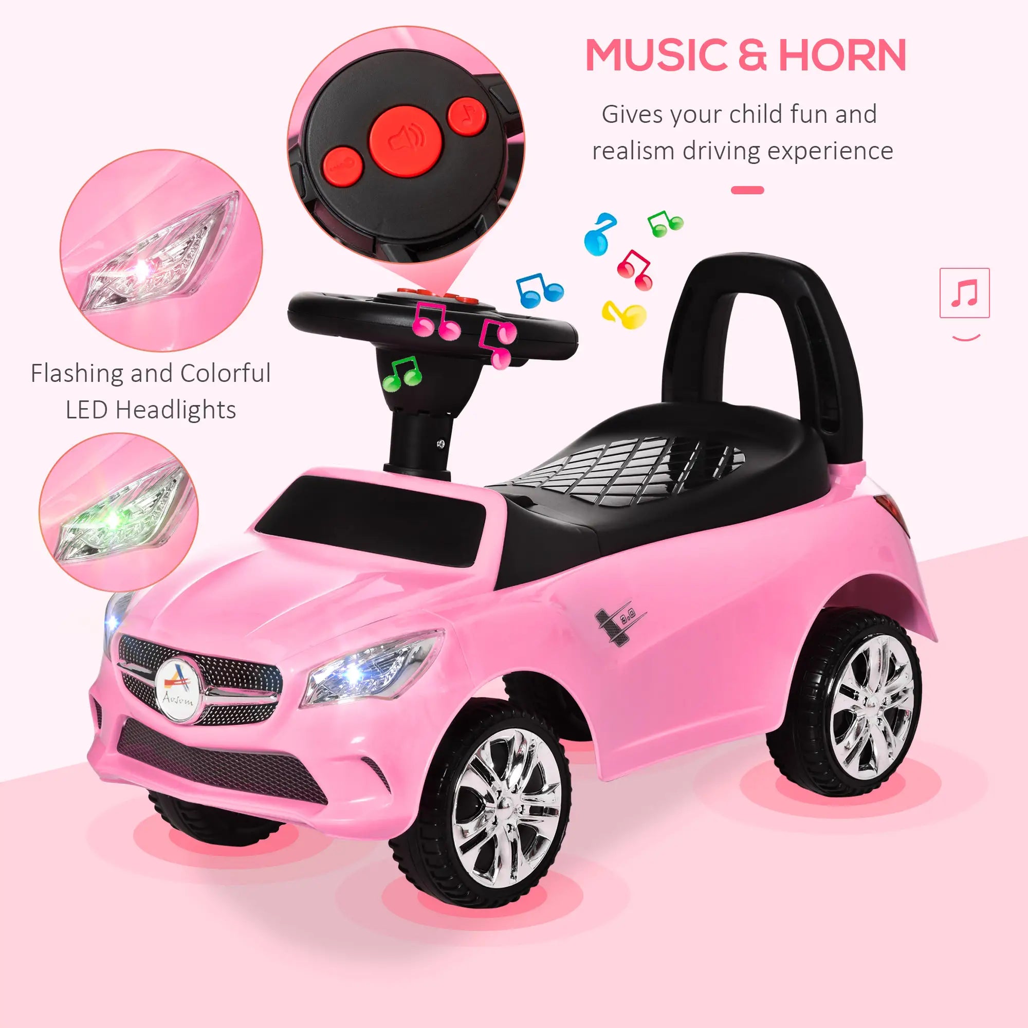 Foot-to-floor push car walking toy