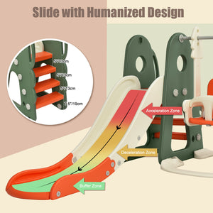 Children's slide with人性化设计 details on a beige background