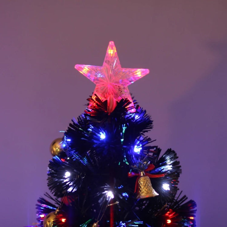 ft and 5ft Pre-Lit Black Artificial Christmas Tree with LED Lights, Fiber Optics & Realistic Tips