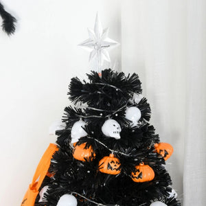 ft and 5ft Pre-Lit Black Artificial Christmas Tree with LED Lights, Fiber Optics & Realistic Tips