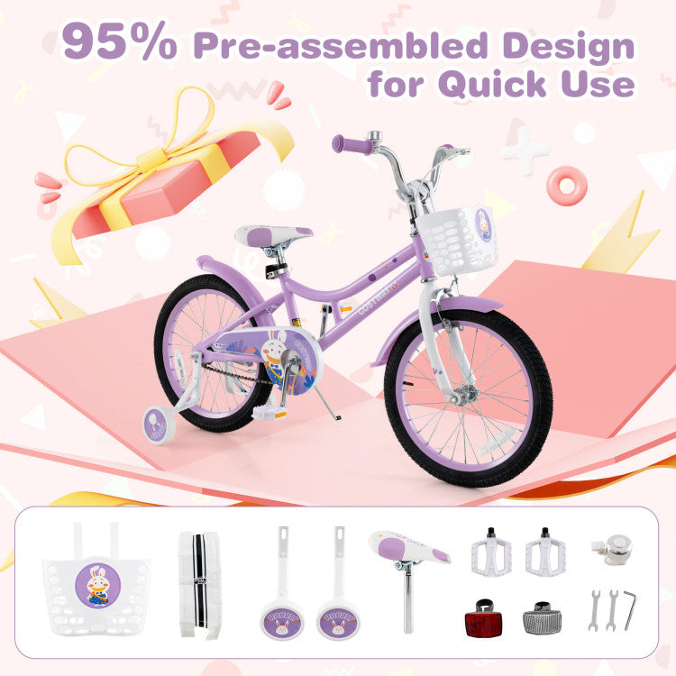 girls bicycle with removable front basket