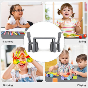 Sturdy gray kids desk and chair for playtime