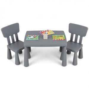 Kids gray table and chair set for study and play