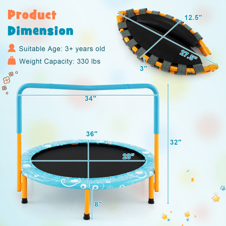 Gym trampoline for kids exercise and play