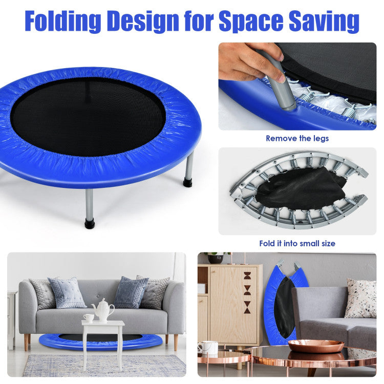Heavy duty foldable trampoline for daily workouts