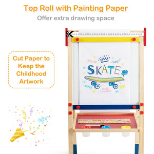 Height adjustable kids easel that grows with children