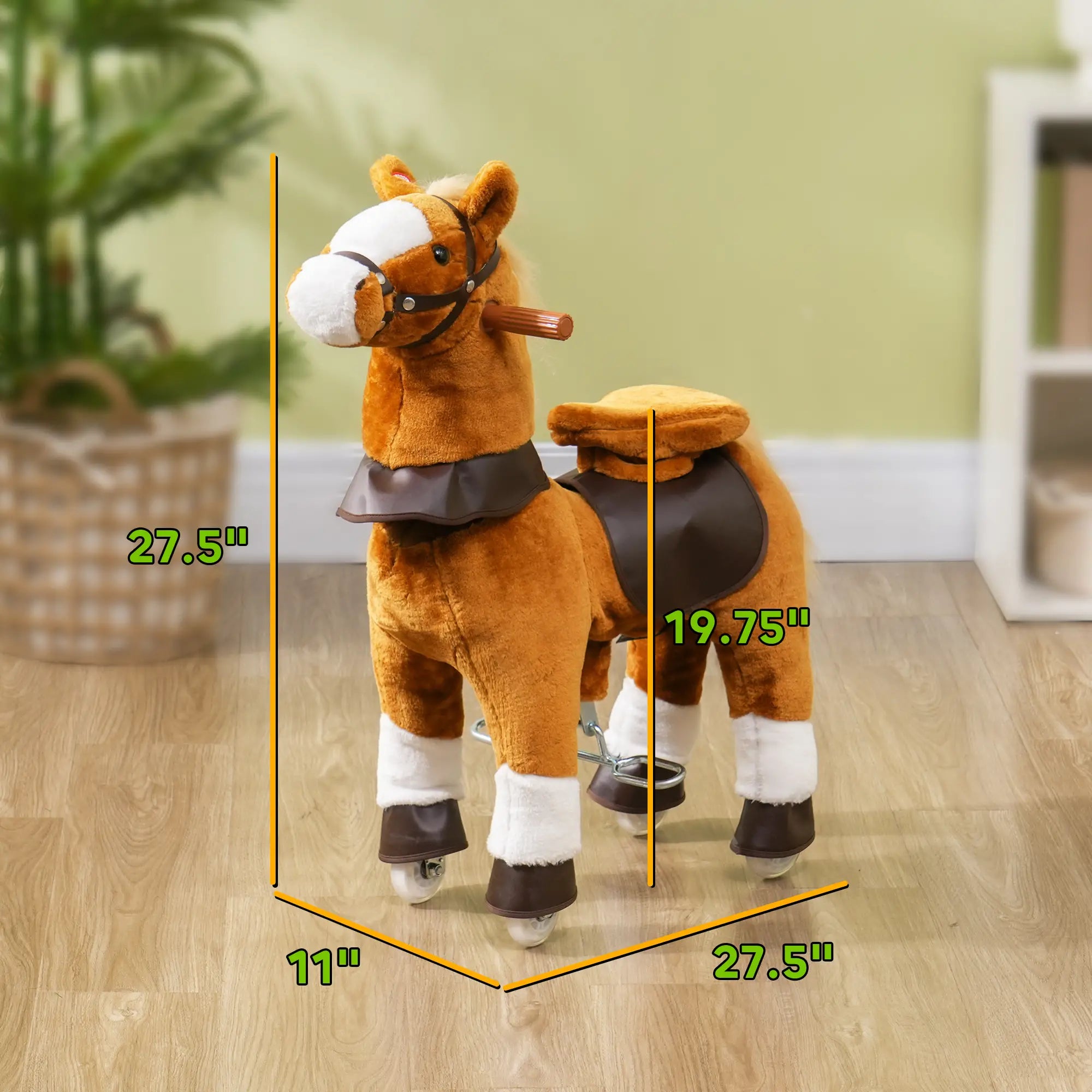 Horse ride-on toy suitable for children ages 3 to 8