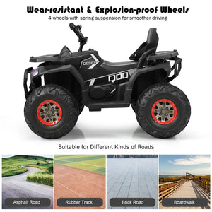 Toy ATV with wear-resistant and explosion-proof wheels on a white background