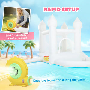 Inflatable bounce house suitable for indoor and outdoor kids play
