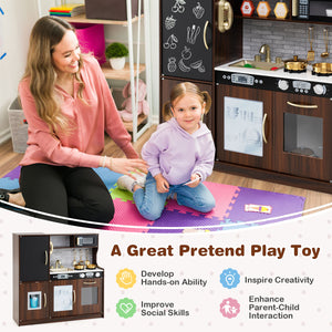 Indoor pretend kitchen for toddlers with engaging learning activities