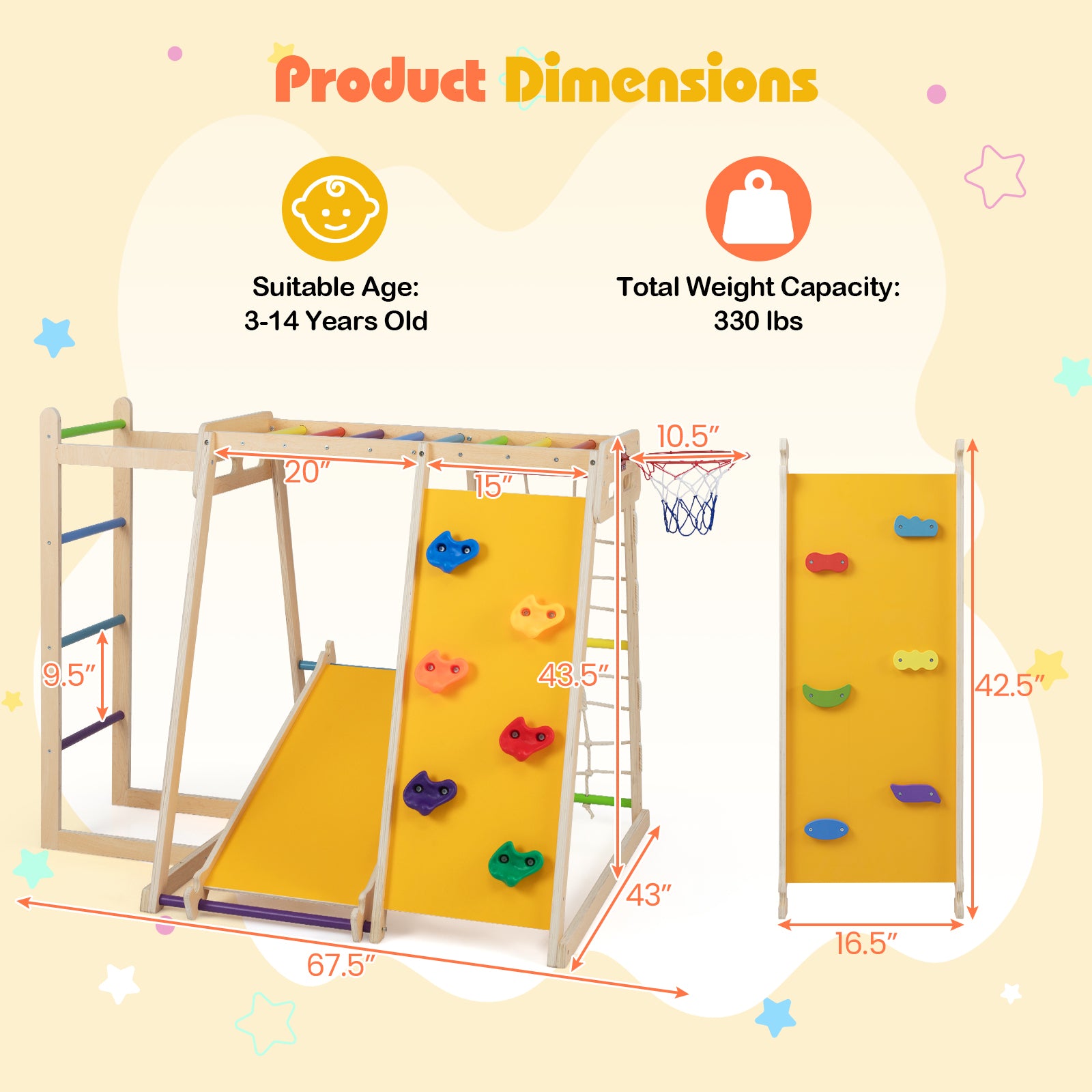 Spacious indoor playset designed for up to three children