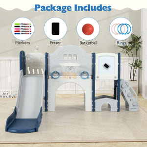 Toddler indoor playground with built-in storage compartments