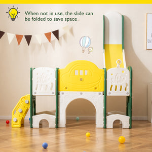 Toddler slide with basketball hoop for active indoor fun