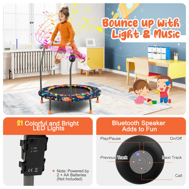 	Indoor toddler fitness trampoline with music