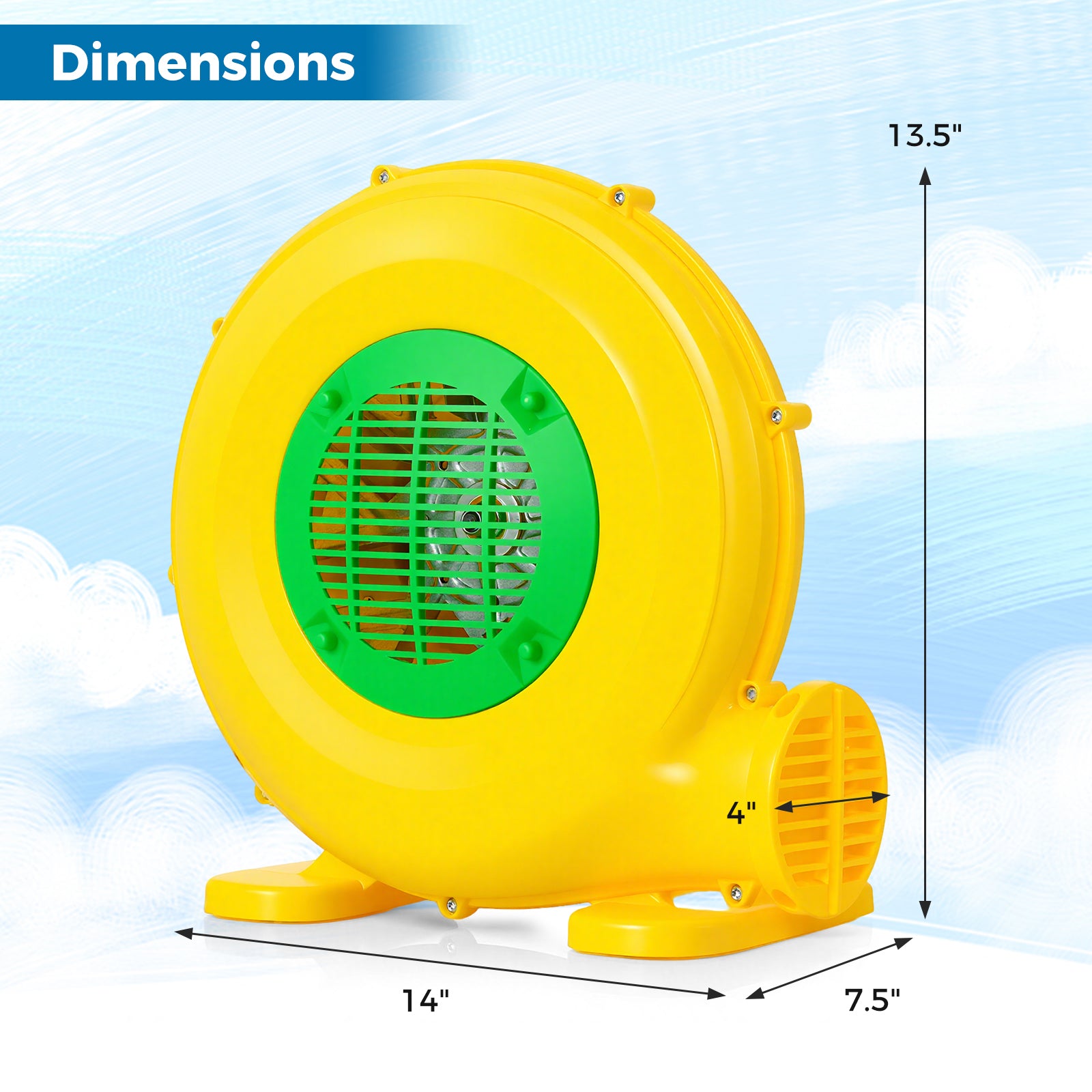 Complete view of high-performance inflatable blower