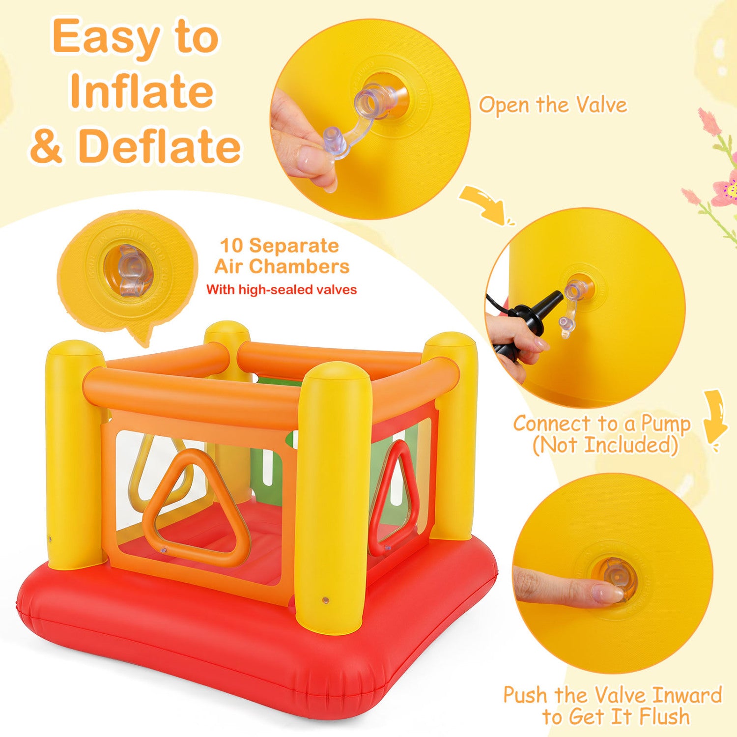 Outdoor inflatable jump house for backyard fun