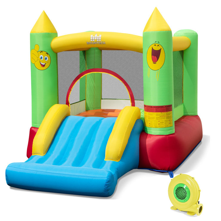 Wide slide and jumping area of inflatable jump house