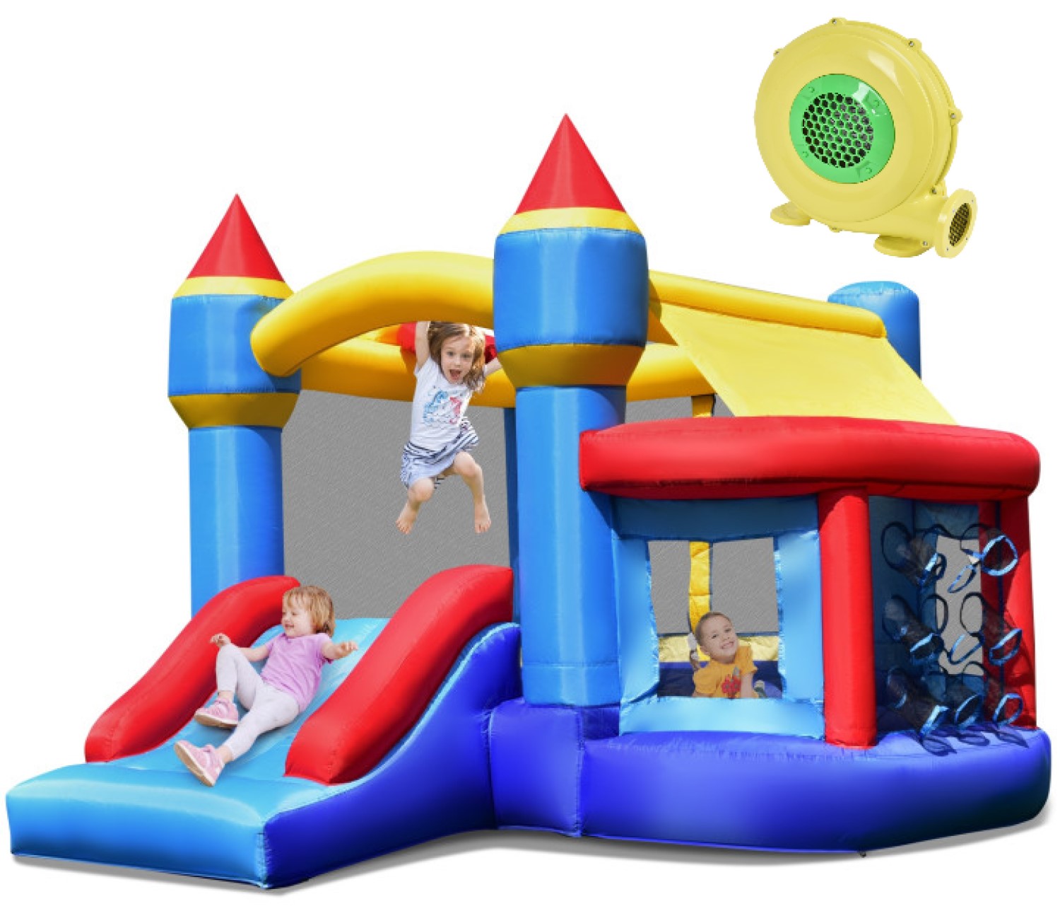 inflatable bounce house with blower