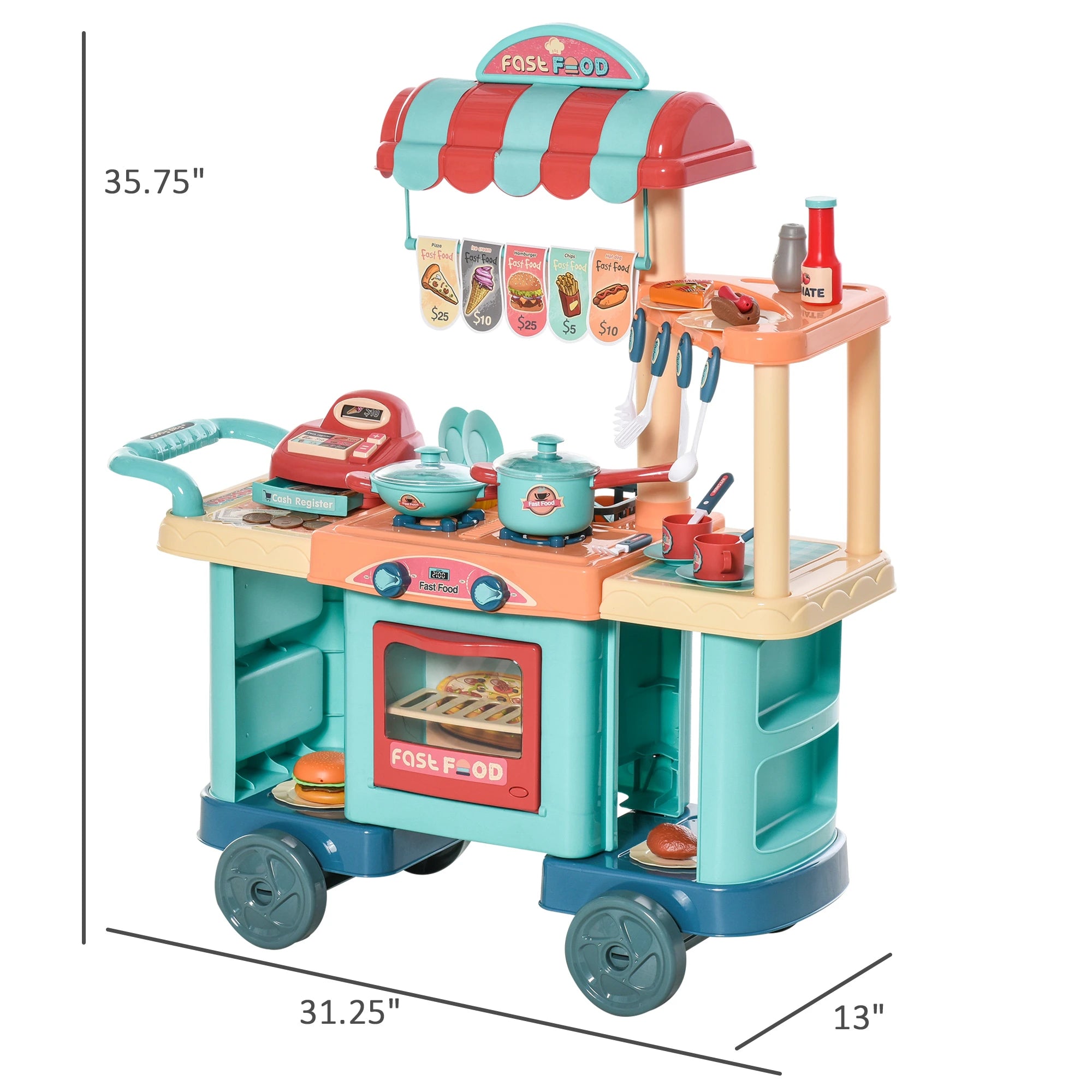 Interactive cash register toy for kids pretend market