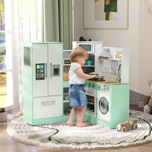 Interactive play kitchen for children with realistic features