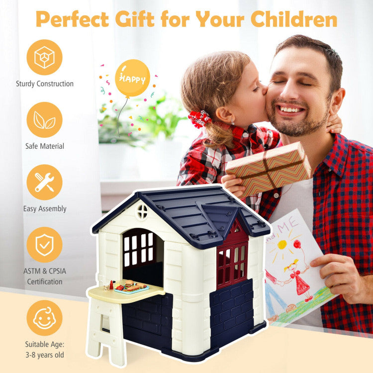 Interactive playhouse with accessories and pretend tools