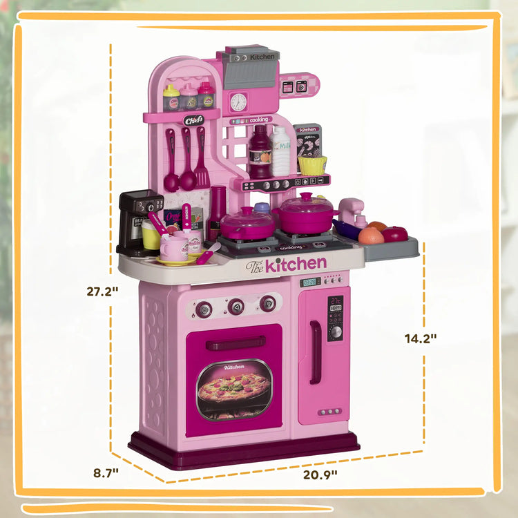 Interactive toy kitchen with light and sound functions