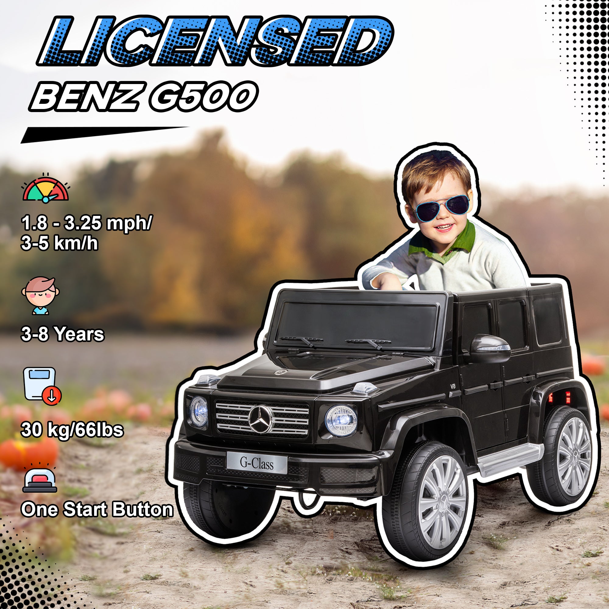 Mercedes Benz G500 electric ride-on SUV for kids like Jeep Power Wheels
