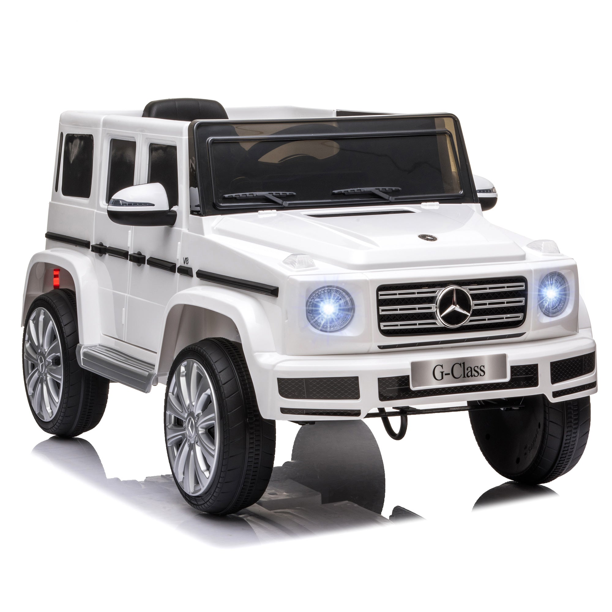 Black Mercedes Benz G500 kids SUV ride-on as Barbie Jeep Wrangler alternative