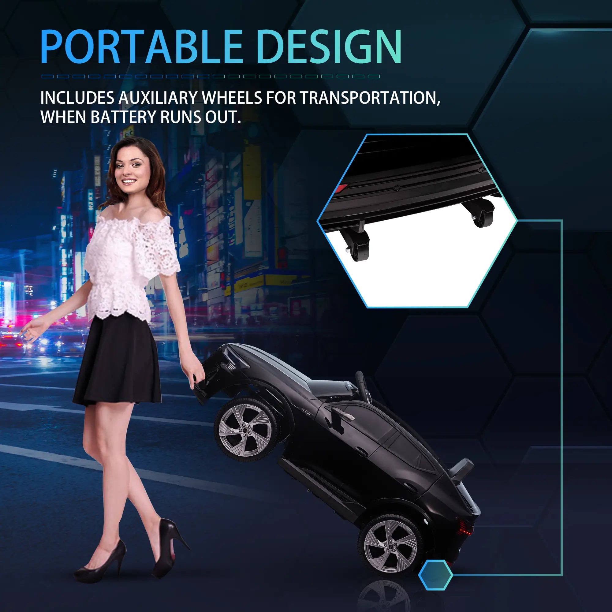 Kids Audi ride-on toy sports car compared to jeep wrangler sport
