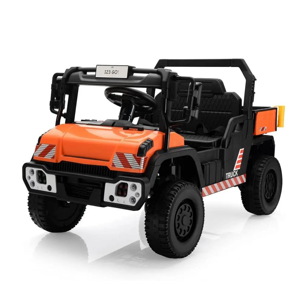 12V kids electric dump truck ride-on car in orange version