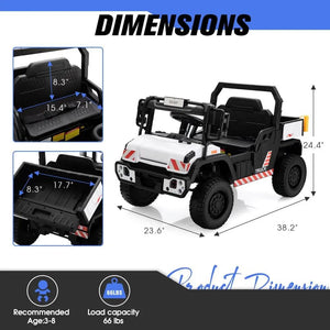 Rear dump bed of 12V kids electric dump truck ride-on car